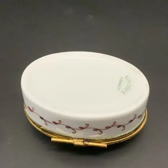 Vintage Limoges France Floral Hinged Fine Porcelain Trinket Box
Hand Painted - Picture 8 of 12